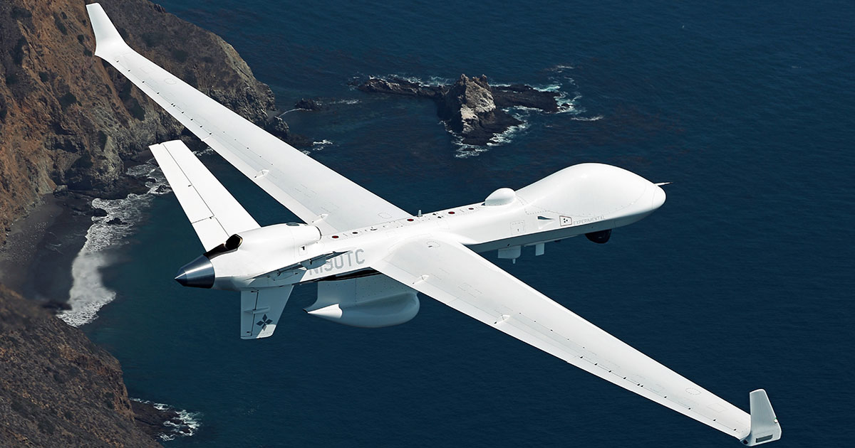MQ-9B SeaGuardian demonstrating its maritime surveillance capabilities off the coast of Southern California in 2020.